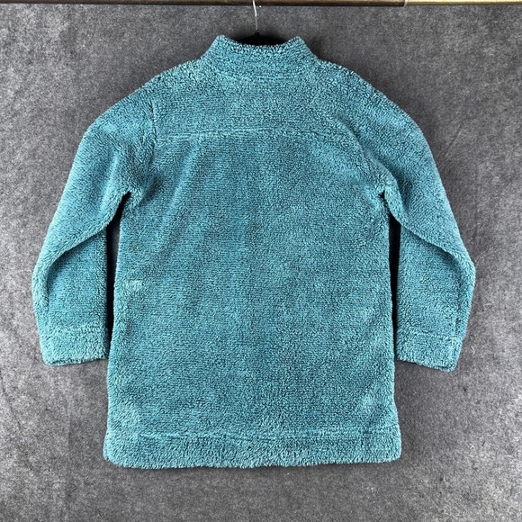 Soft Surroundings Sweater Womens Small Blue Pullover Luxe Sherpa 1/4 Zip Fuzzy - Picture 8 of 14
